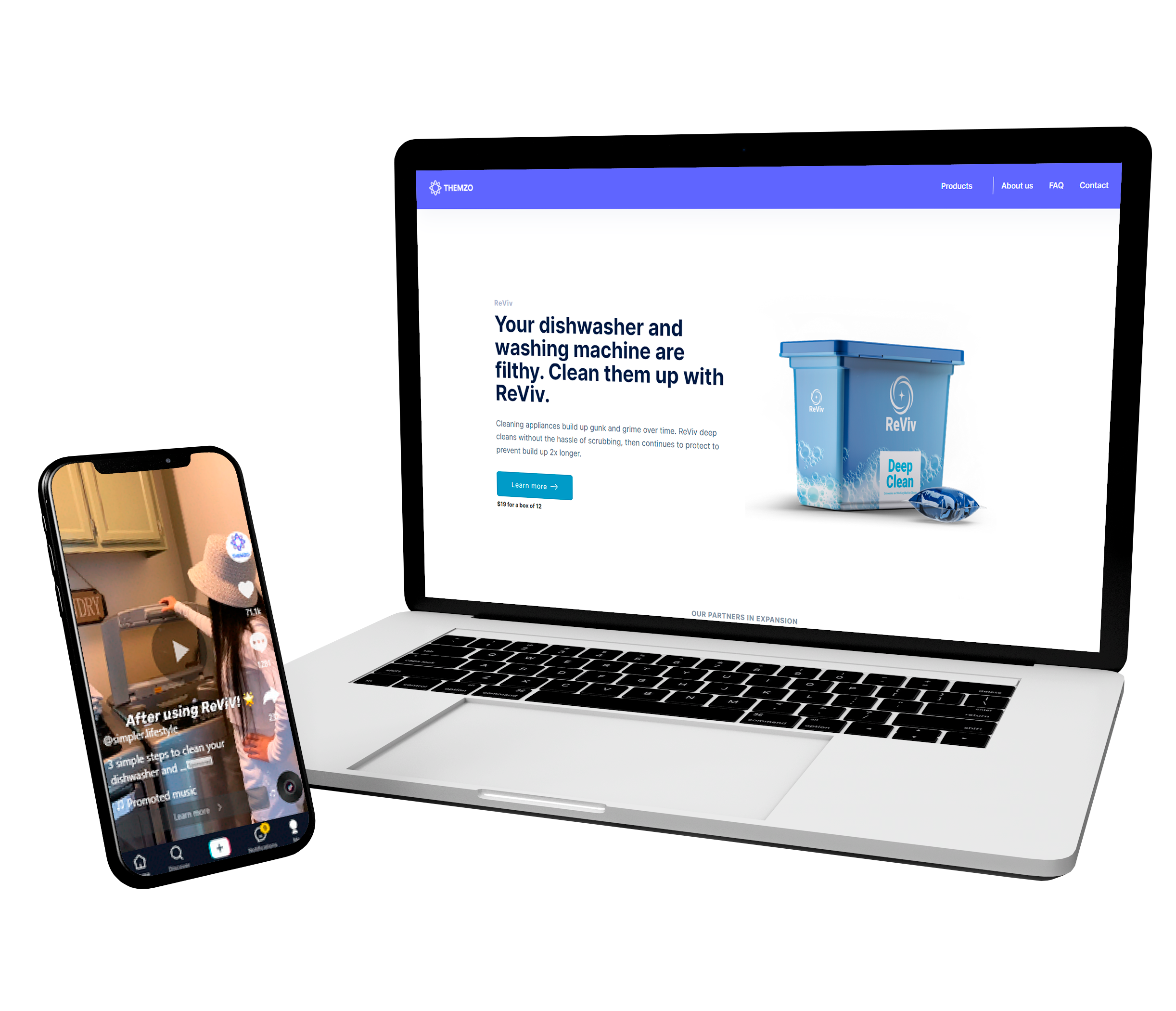 P&G mockup laptop landing page